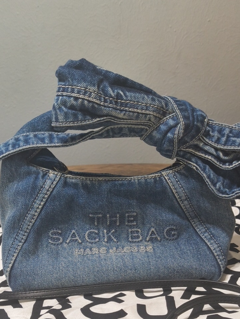 Marc Jacobs Denim BOW Sack Bag - Blue